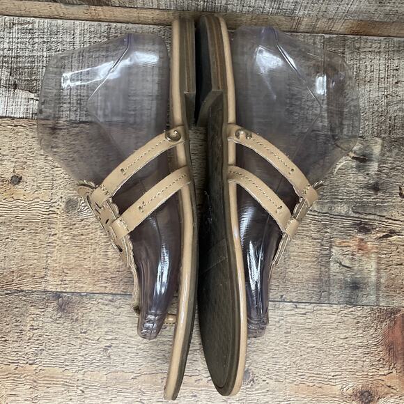 Circus by Sam Edelman Cherri Medallion Thong Sandals Tan Patent Leather Size 9 - Picture 6 of 10